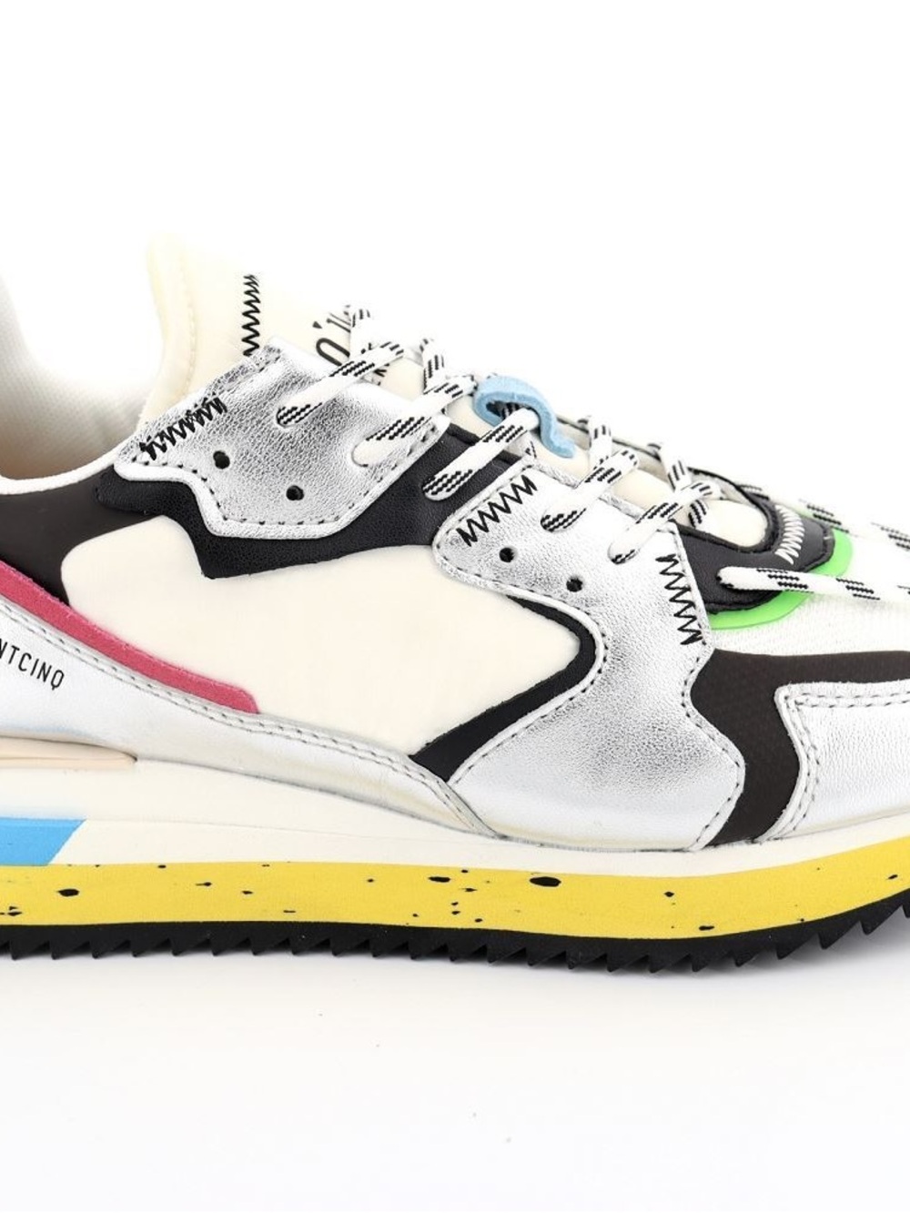 0-105 Multicolor Leather & Metallic Panel Sneaker